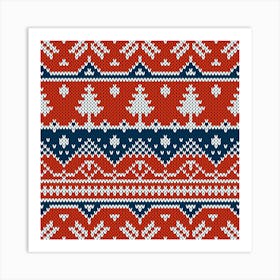 Christmas Knitted Pattern 1 Art Print