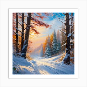 Winter Landscape Painting 2 Art Print