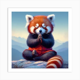 Red Panda Meditation 1 Art Print