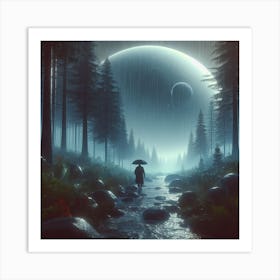 Man In The Forest On Mars Art Print