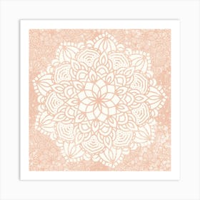 Mandala Blush Boho Meditation Art Print