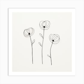 Wire Flowers 1 Art Print