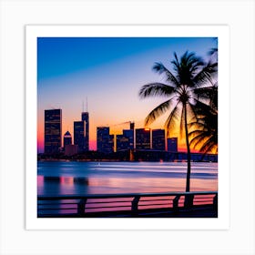 Sunset In Miami Art Print