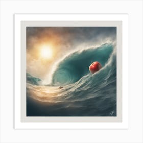 322087 Une Pomme Riant Dans L Espace En Mer Avec Un Solei Xl 1024 V1 0 (1) Art Print