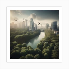 Rainforest urban cities 02 Art Print