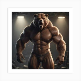 Bodybuilding Bear Art Print