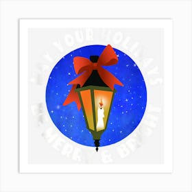 May Your Holidays Be Merry & Bright Christmas Scene Art Print