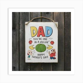 Dad You'Re One In A Melon Art Print