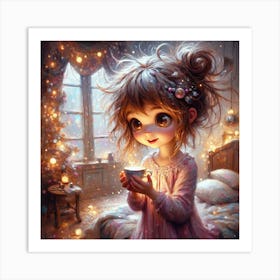 Little Girl Holding A Candle 1 Art Print