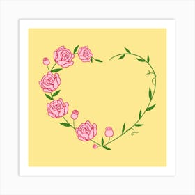 Heart Of Roses Art Print