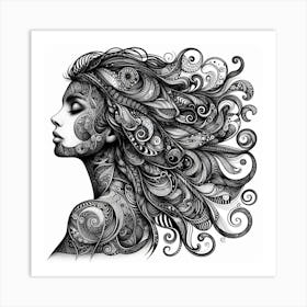 A portrat of woman 1 Art Print