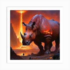 Magma Rhino 2 Art Print