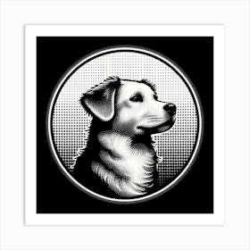 Dog Portrait With The Title 'Dog Portrait' Art Print