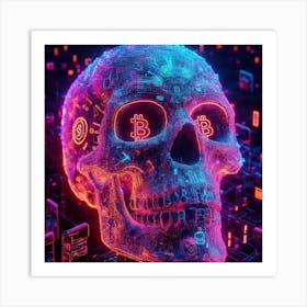 Bitcoin Skull Art Print