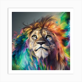 Colorful Lion Art Print