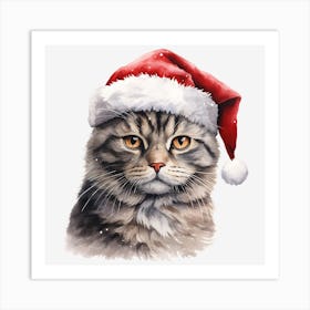 Santa Cat 47 Art Print