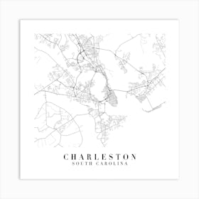 Charleston South Carolina Street Map Minimal Square Art Print