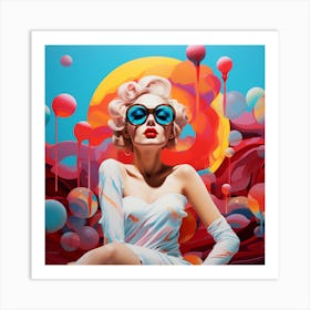 Woman In Sunglasses Art Print