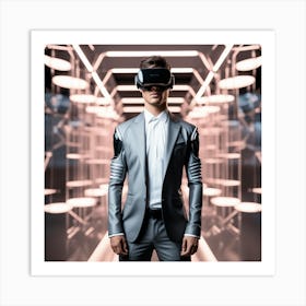 Futuristic Man In A Suit 3 Art Print