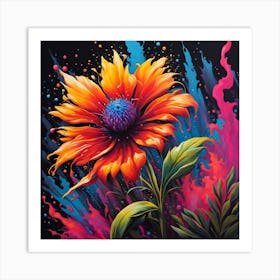 Splatter Flower Art Print