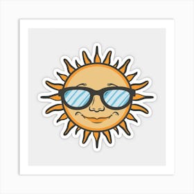 Sun With Sunglasses Art Print