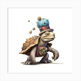 Turtle In A Hat Art Print