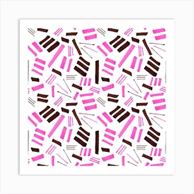 Marks Geometric Abstract 2pink Brown Art Print