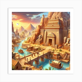 Egyptian City Art Print