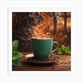 Coffee Cup With Smoke 2 Art Print