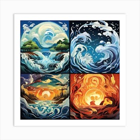 Four Oceans art print Art Print