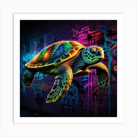 Colorful Sea Turtle Art Print