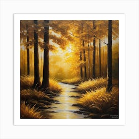 Stream In The Forest 13 Art Print