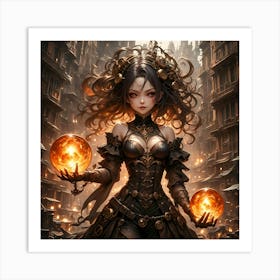 Anime Steampunk Sexy Gorgeous Witch Battleground #2 Art Print