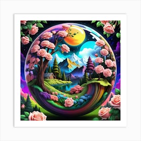 Sphere Of Roses Art Print