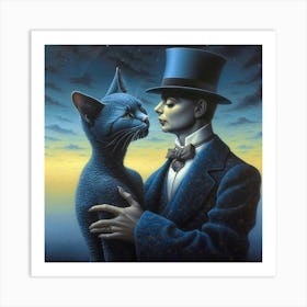 Blue Cat Art Print