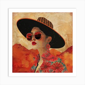 Woman In Hat 2 Art Print