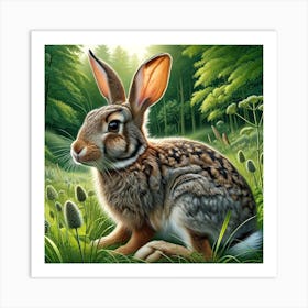 Rabbit In The Woods 1 Art Print