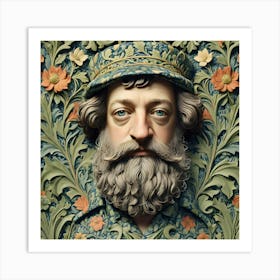 Portrait Of A Beard - Style of William Morris Art Print