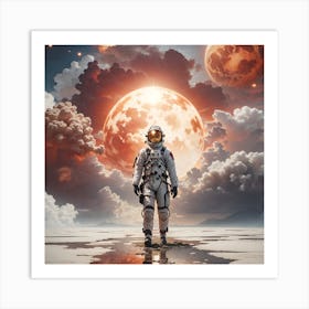 Astronaut In Space Art Print