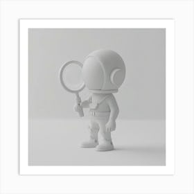 Astronaut With Magnifying Glass Art Print