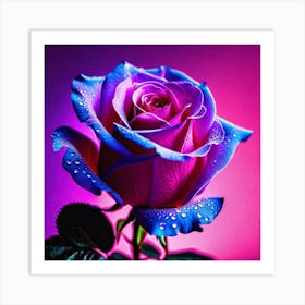 Blue Rose Wallpaper Art Print