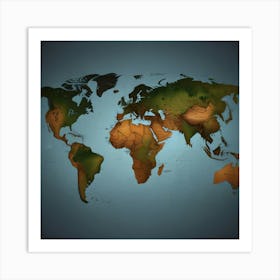 Default Create Unique Design Of World Map 0 Art Print