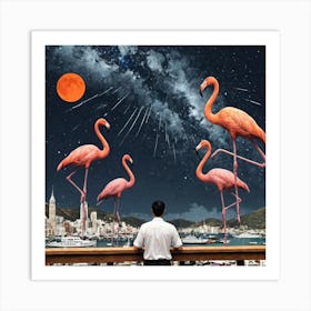 Flamingos 32 Art Print