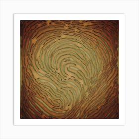 Brown Rusty Thumbprint Art Print