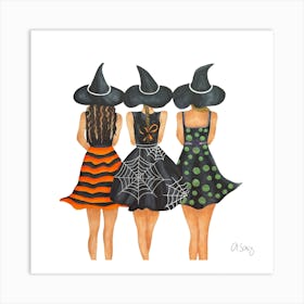 Three Friendly Witches Art Print