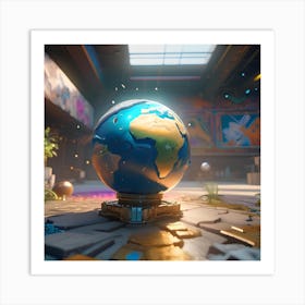 Earth In Space 2 Art Print