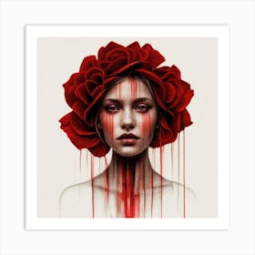 Blood And Roses Art Print