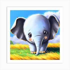 Cute Baby Elephant Art Print