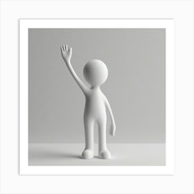 3d Character Waving Art Print