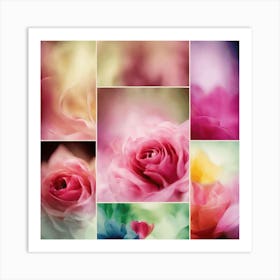 Abstract Roses Art Print